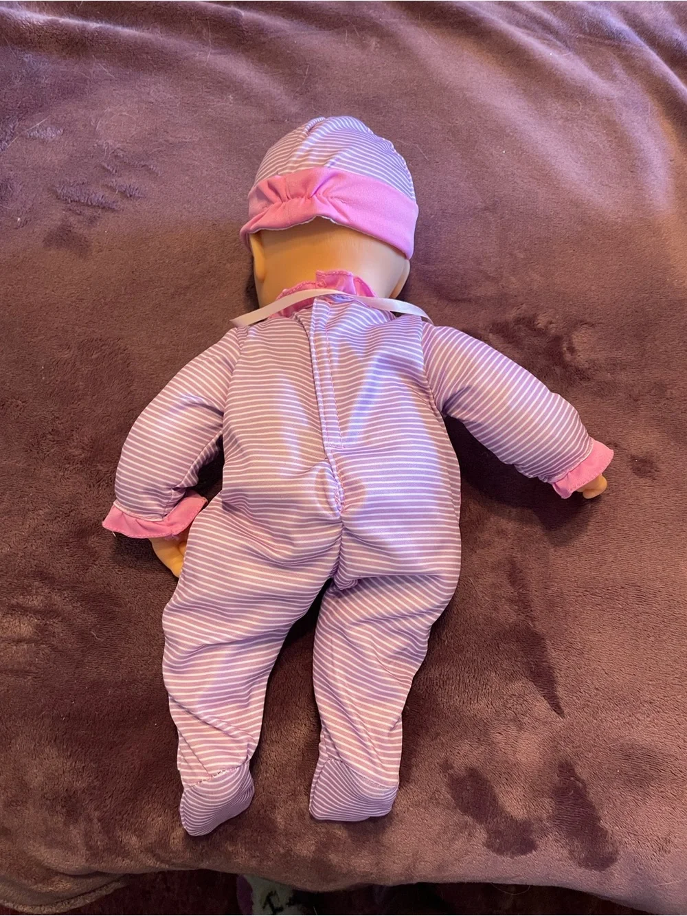 Interactive Plush Baby Doll in Pink and Lavender Outfit - Kids Toys -